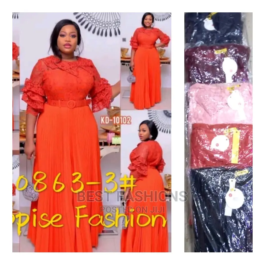 Quality Red Pleated Long Dinner Dress