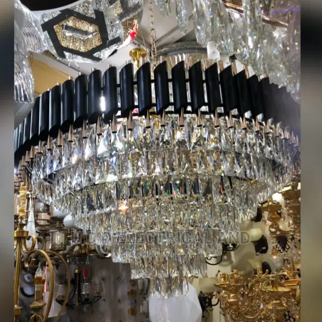 By800 Crystal Chandelier Gold and Black