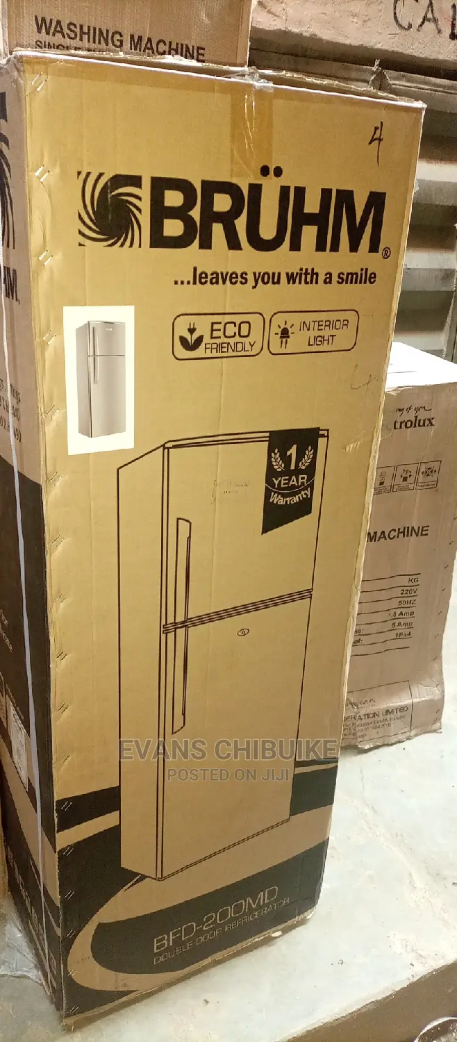 Bruhm Double Door Refrigerator 200L