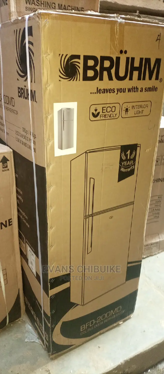 Bruhm Double Door Refrigerator 200L