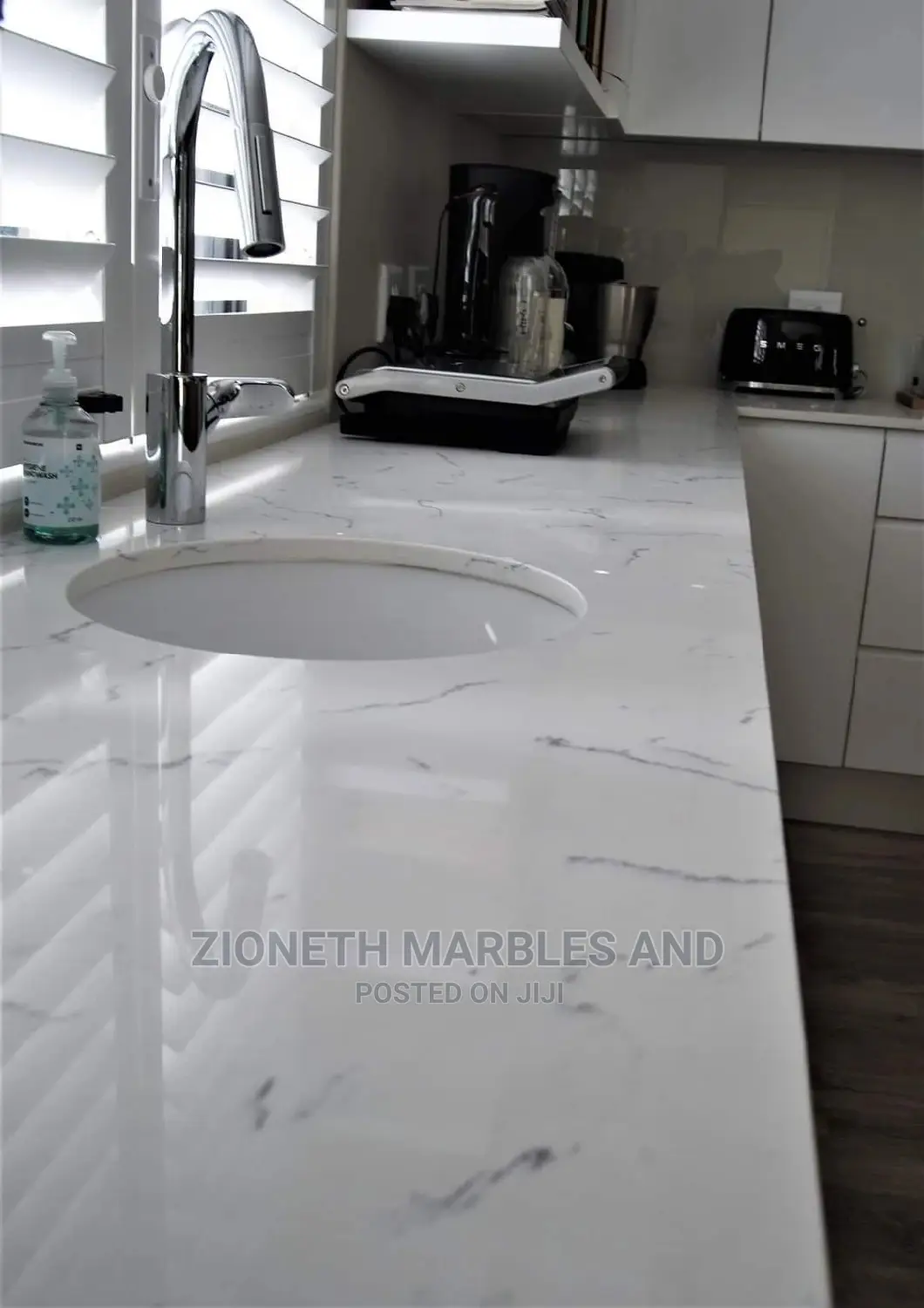 White Carara Marble Slab