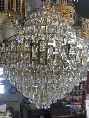 By800 Crystal Chandelier Silver and Gold