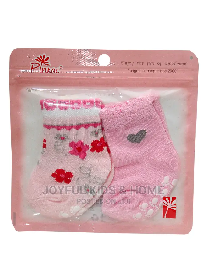 2 Pairs Soft Touch Infact Baby Socks-Pink,Blue Multi Color