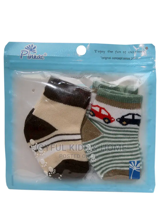 2 Pairs Soft Touch Infact Baby Socks-Pink,Blue Multi Color