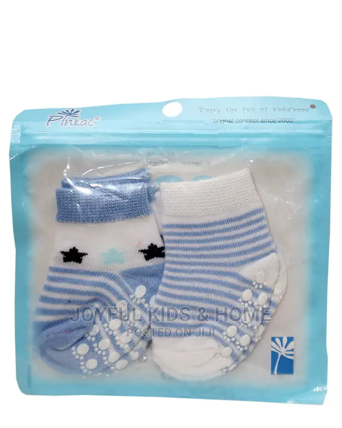 2 Pairs Soft Touch Infact Baby Socks-Pink,Blue Multi Color