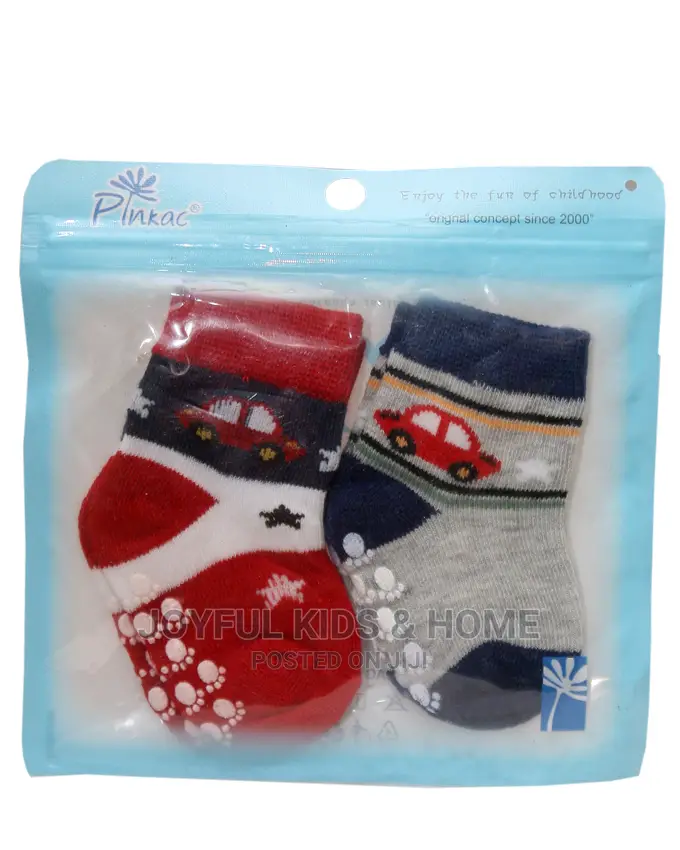 2 Pairs Soft Touch Infact Baby Socks-Pink,Blue Multi Color