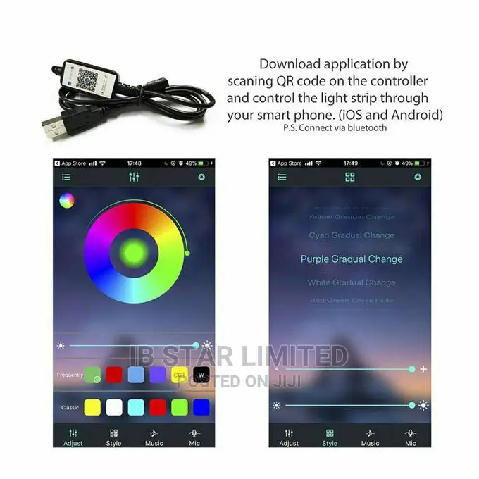 5M RGB Bluetooth APP Controlled Wifi RGB Led Light Strip