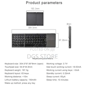 Foldable Bluetooth Keyboard With Touchpad for Android, IOS