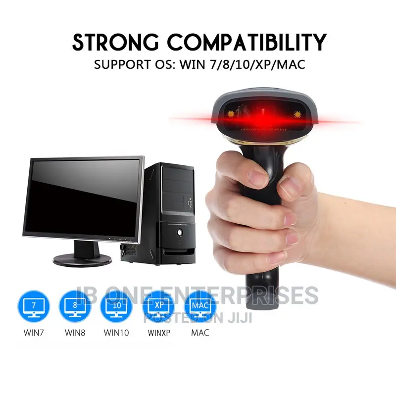 Wireless 2.4G Barcode Scanner Reader Multi Language Keyboard