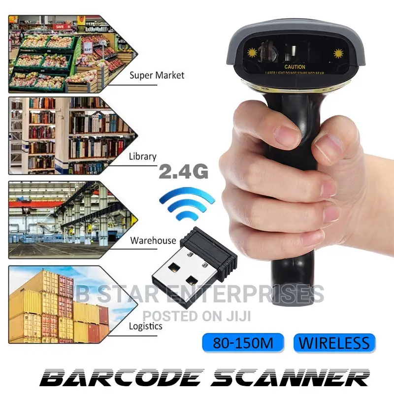 Supermarket 2.4g Wireless Laser Scanner Barcode Reader