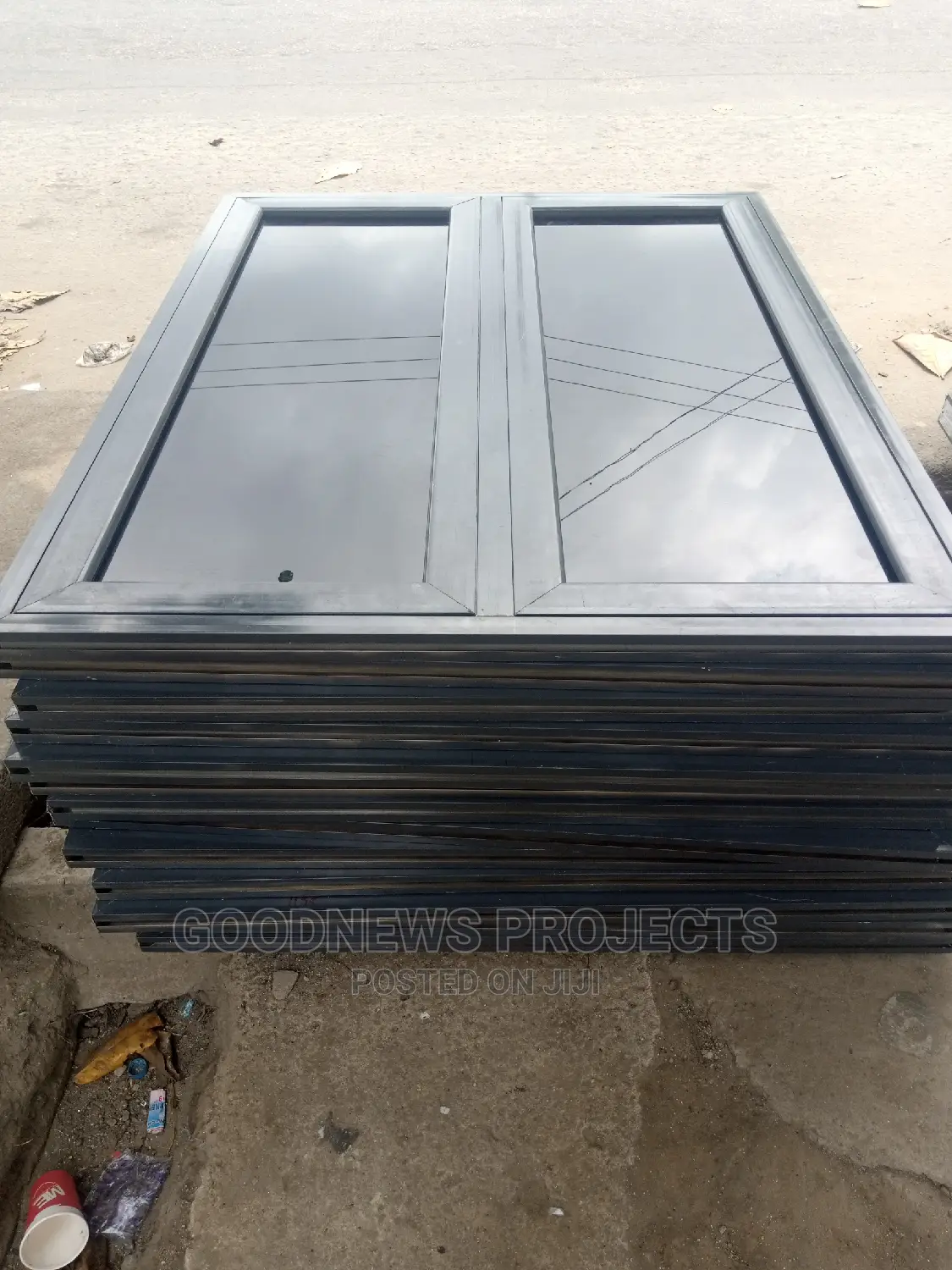 Aluminium Casement Window (Grey