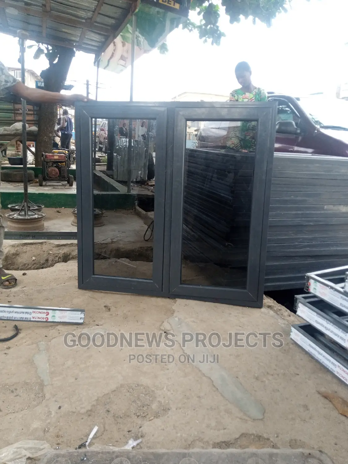 Aluminium Casement Window (Grey