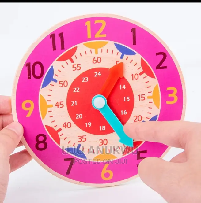 Children Educational Wooden Time Learning Clock