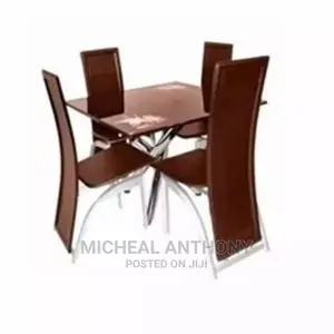 Square Dining by 4 With Four Leather Chair