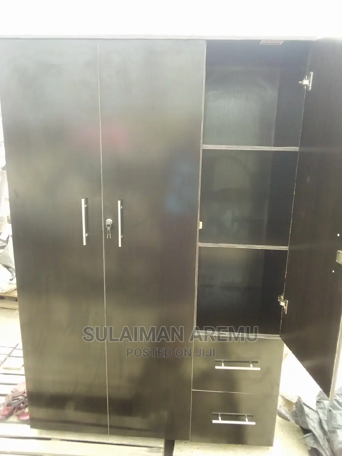 Wooden Wardrobe Black