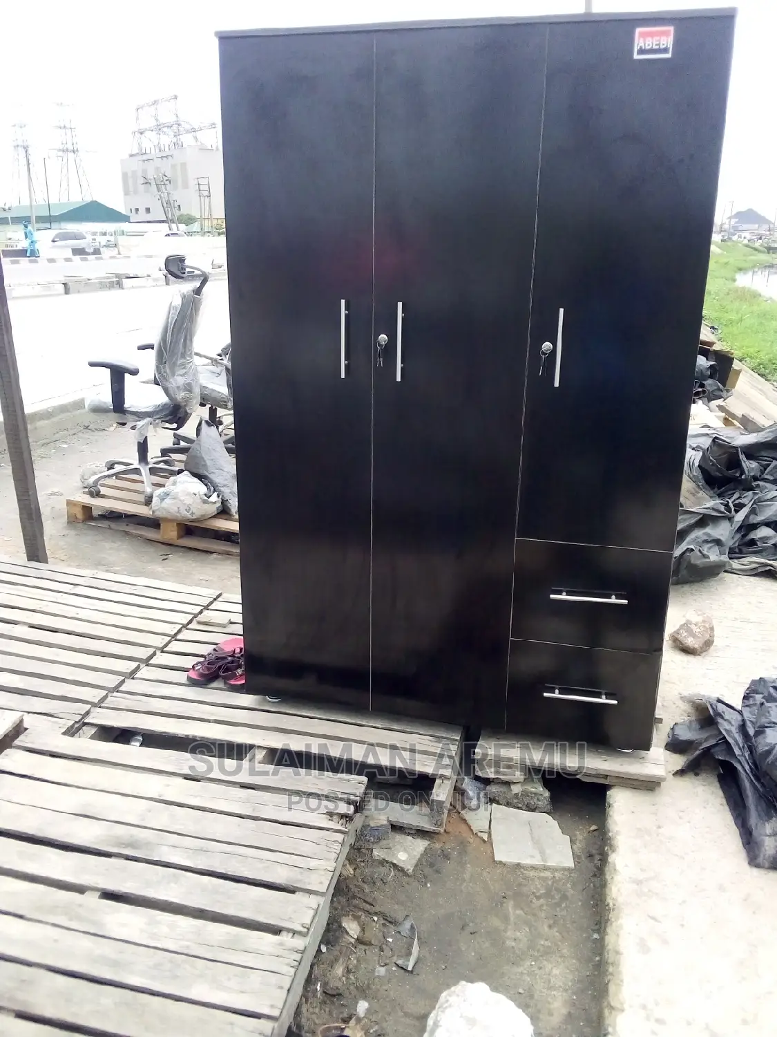Wooden Wardrobe Black
