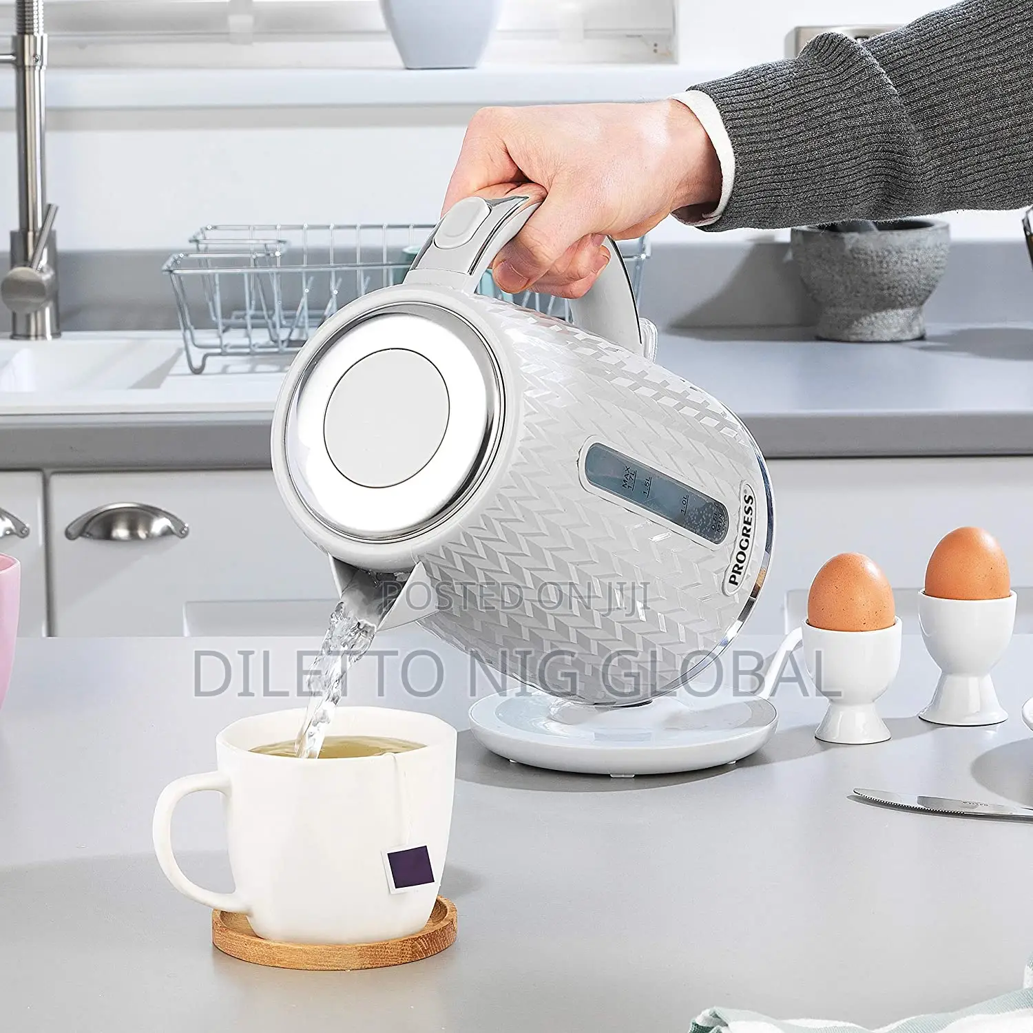 Progress EK3864PGRY Chevron Kettle.
