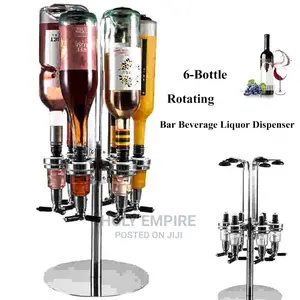 Bar Butler Beverage Drink Dispenser 6 Bottles Rotary Stand
