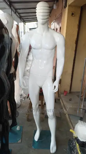 Line Line Face Male Fibre Glossy White Display Mannequins