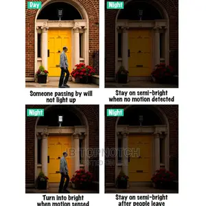 Solar Street Light Wall Lamp PIR Motion Sensor With Remote