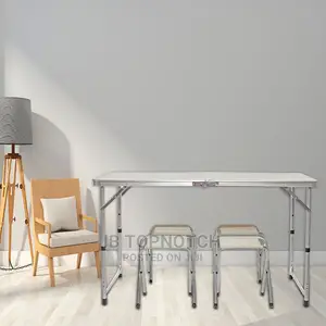 1.2m Portable Aluminum Alloy Kids Folding Table-With 4 Stool