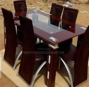 Modern Tempered Glass Dining Table by 6