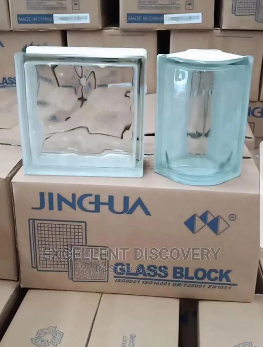 Plain White Glass Block Cloudy White