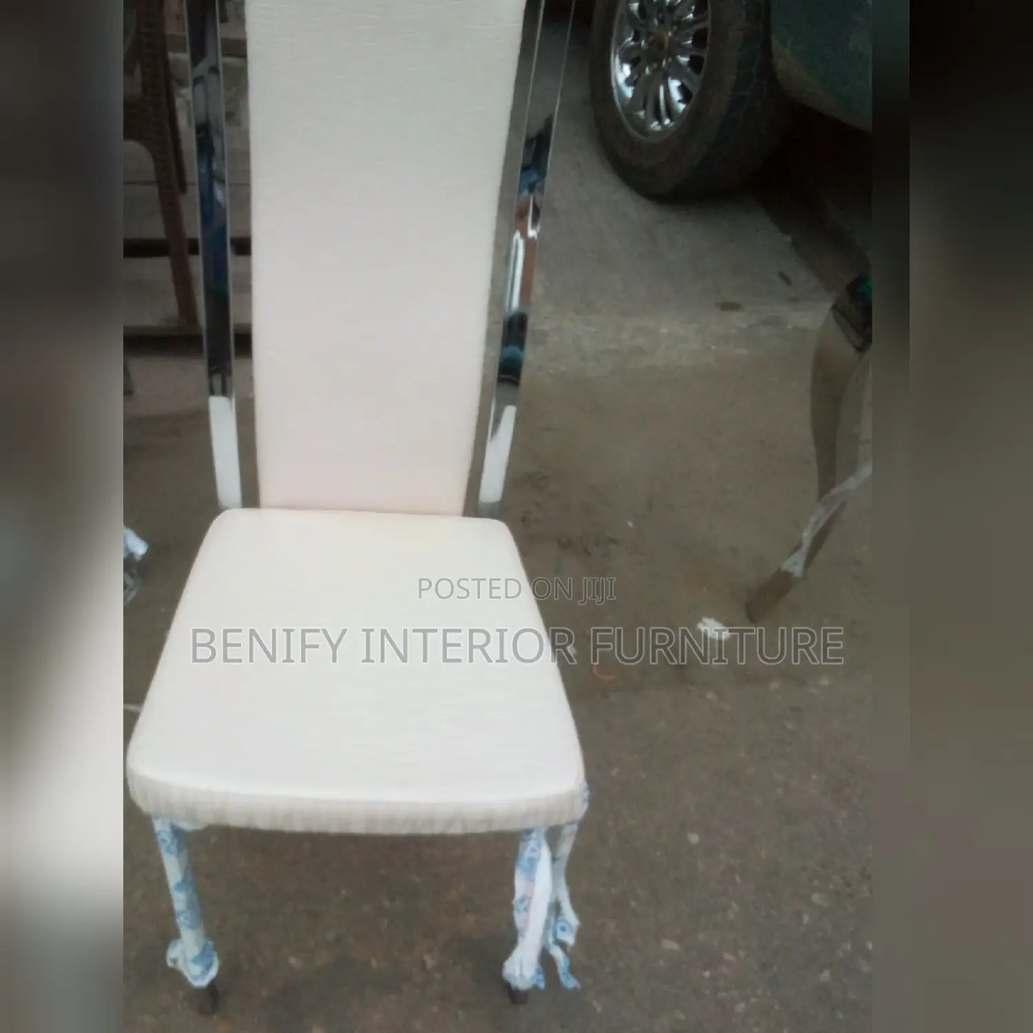 Big Form Leather Dining Chair