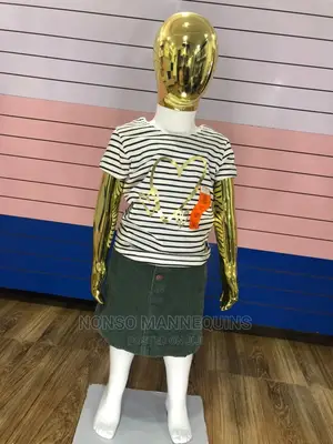Gold and White Age 1 to 3 Years Unisex Kiddies Mannequins