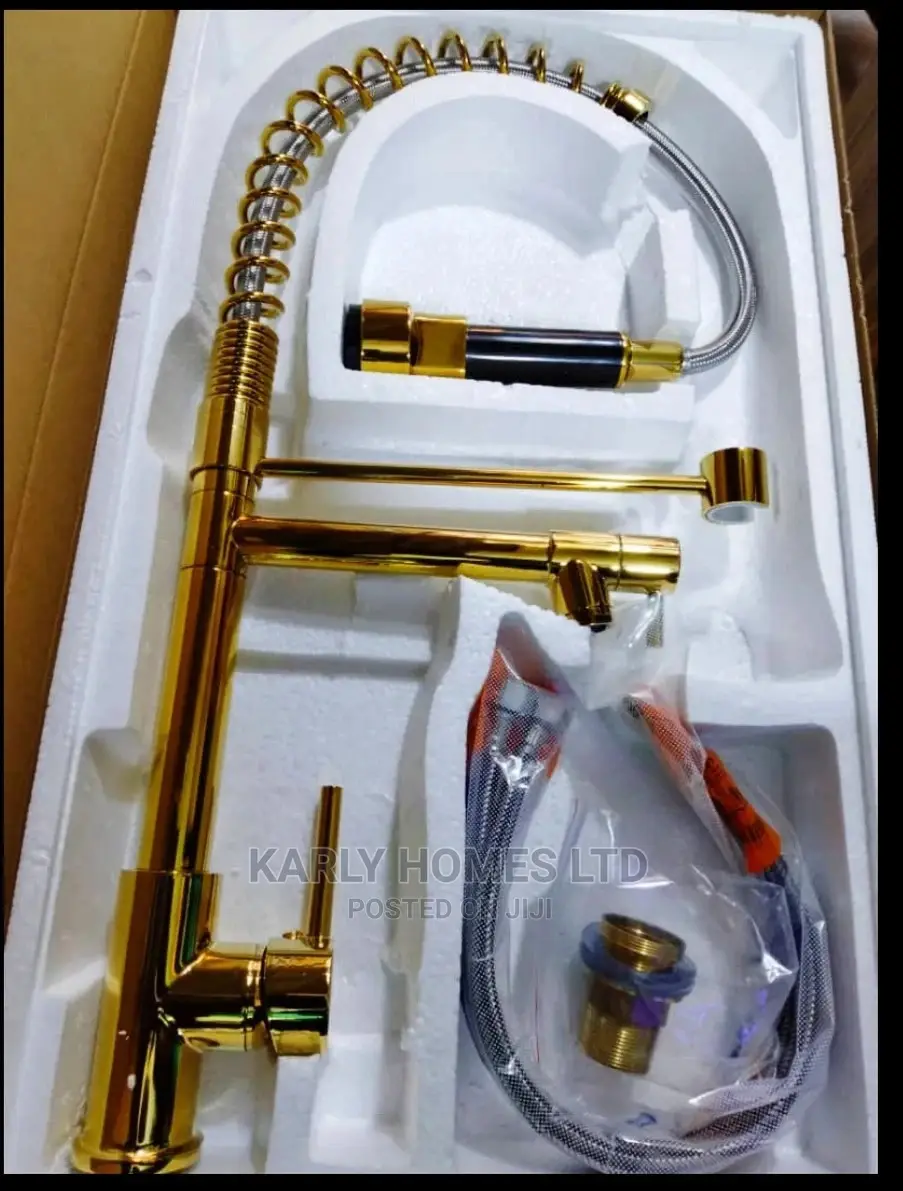 Gold Spring Mixer With Tap