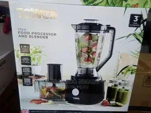 Tower Food Processor and Blender 750watts.1.8L Jug 2L Bowl