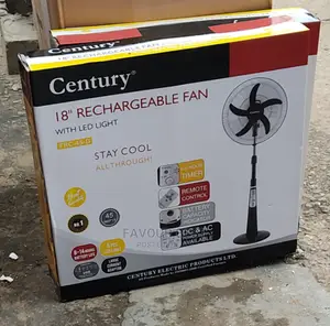 Original Century 18" Rechargeable Fan With LED Light