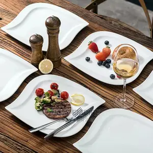 6 PCS Ceramic Cream White Dinner Plates