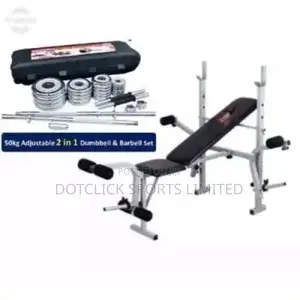 Weight Bench and 50kg Adjustable Dumbell Set