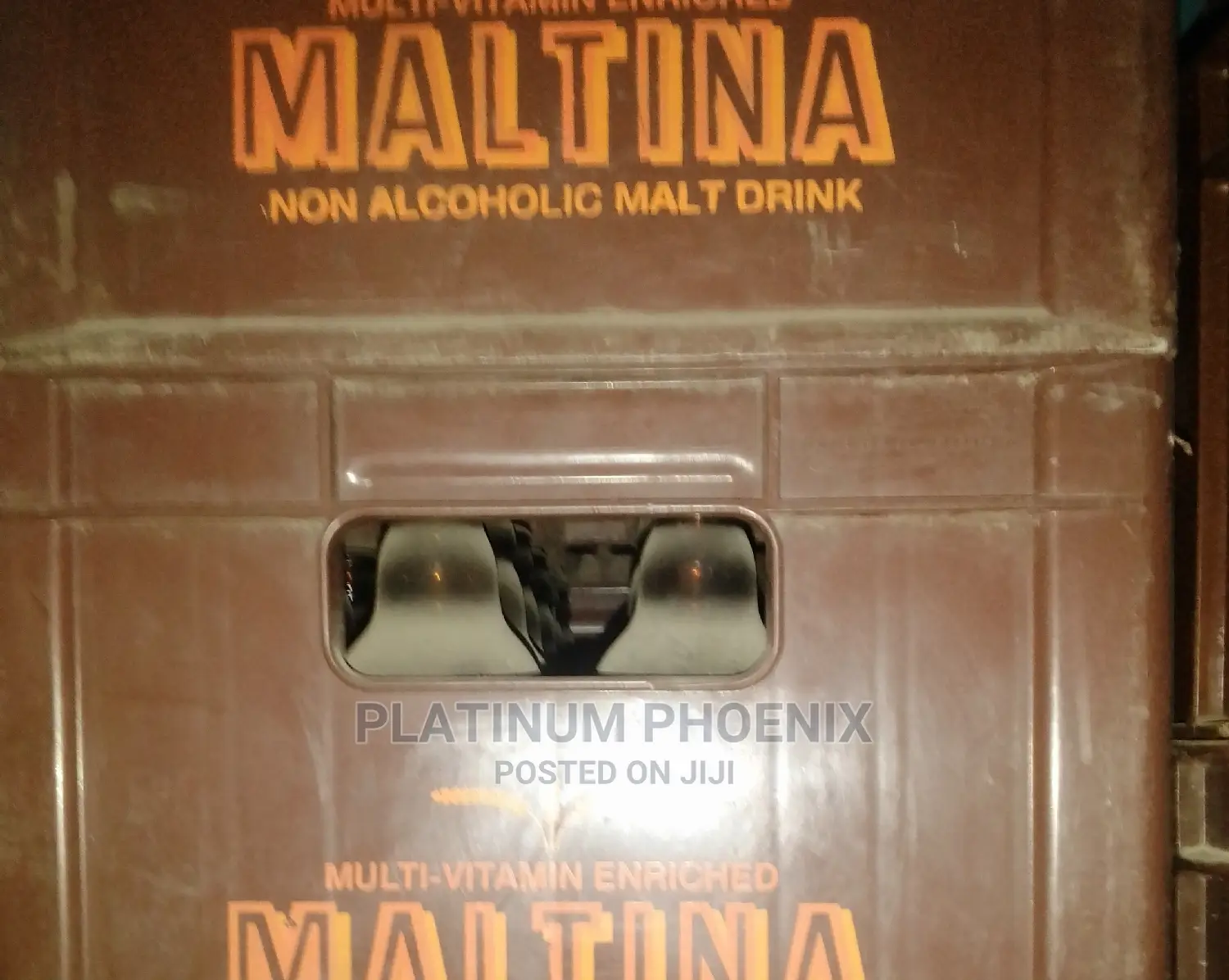 Empty Crate of Maltina Bottles