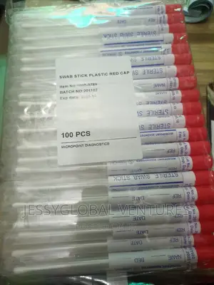 Swab Stick Plastic Red Cap