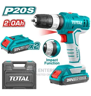 TOTAL Cordless Impact Drill With 2 20V Lithium-Ion Batteries