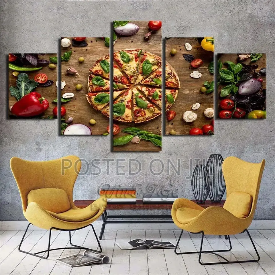 5panel Pizza Food Wall Artwork Printing