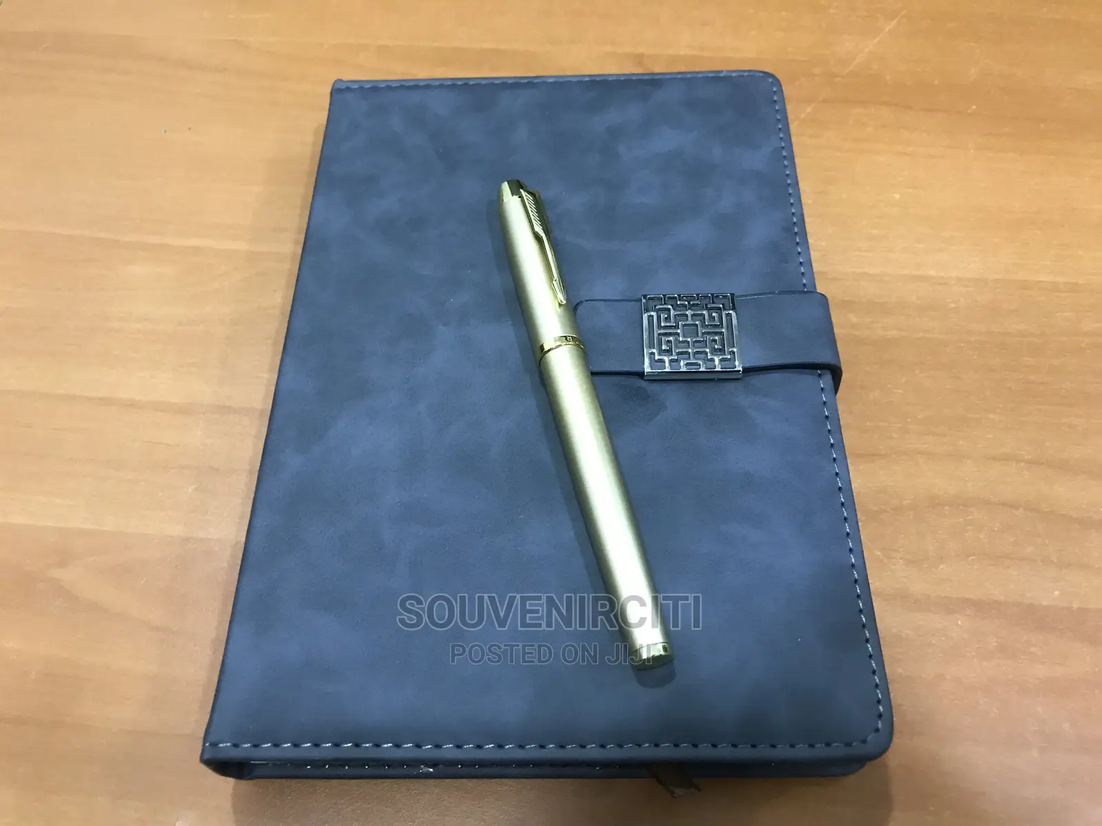 Gray Executive Notepad With Gold Pen