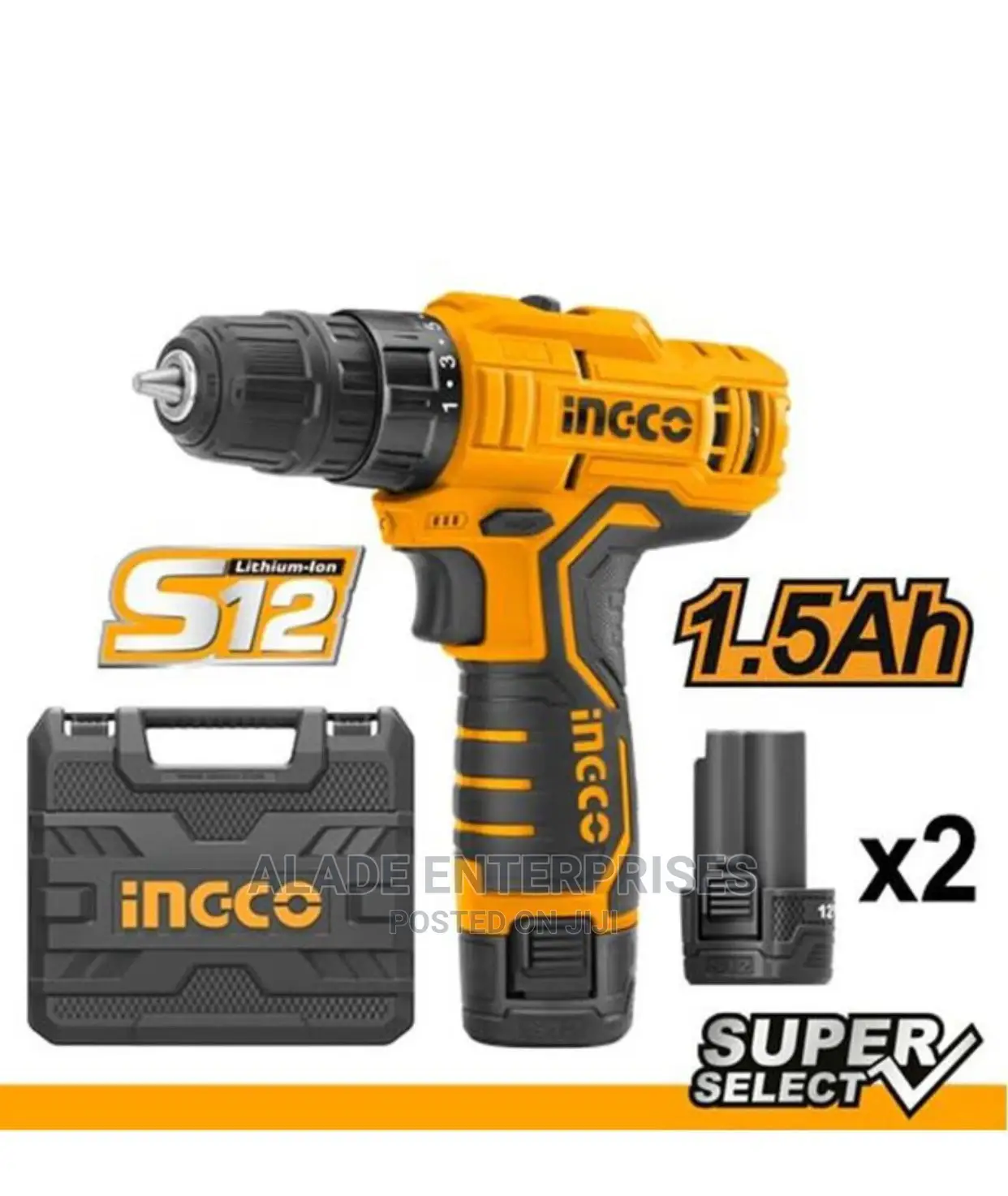 Ingco Lithium-Ion Cordless Drill 12V