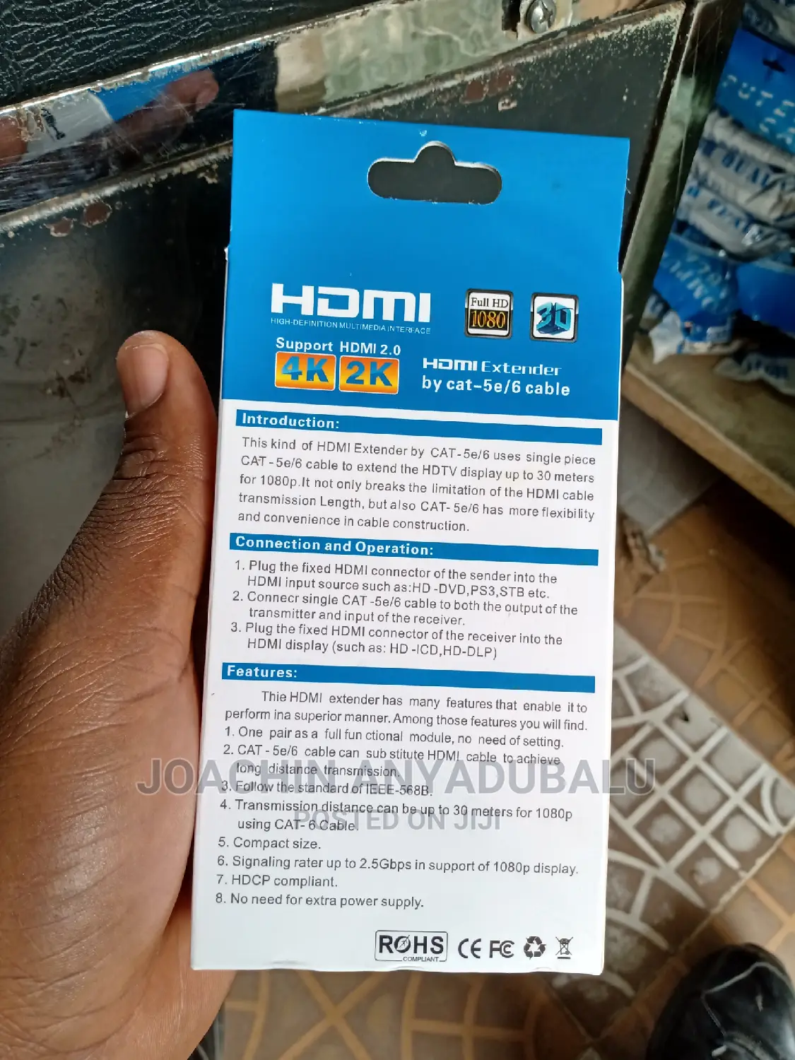 HDMI to RJ45 Extender (Receiver Transmitter)Cat-5e/6 Cable
