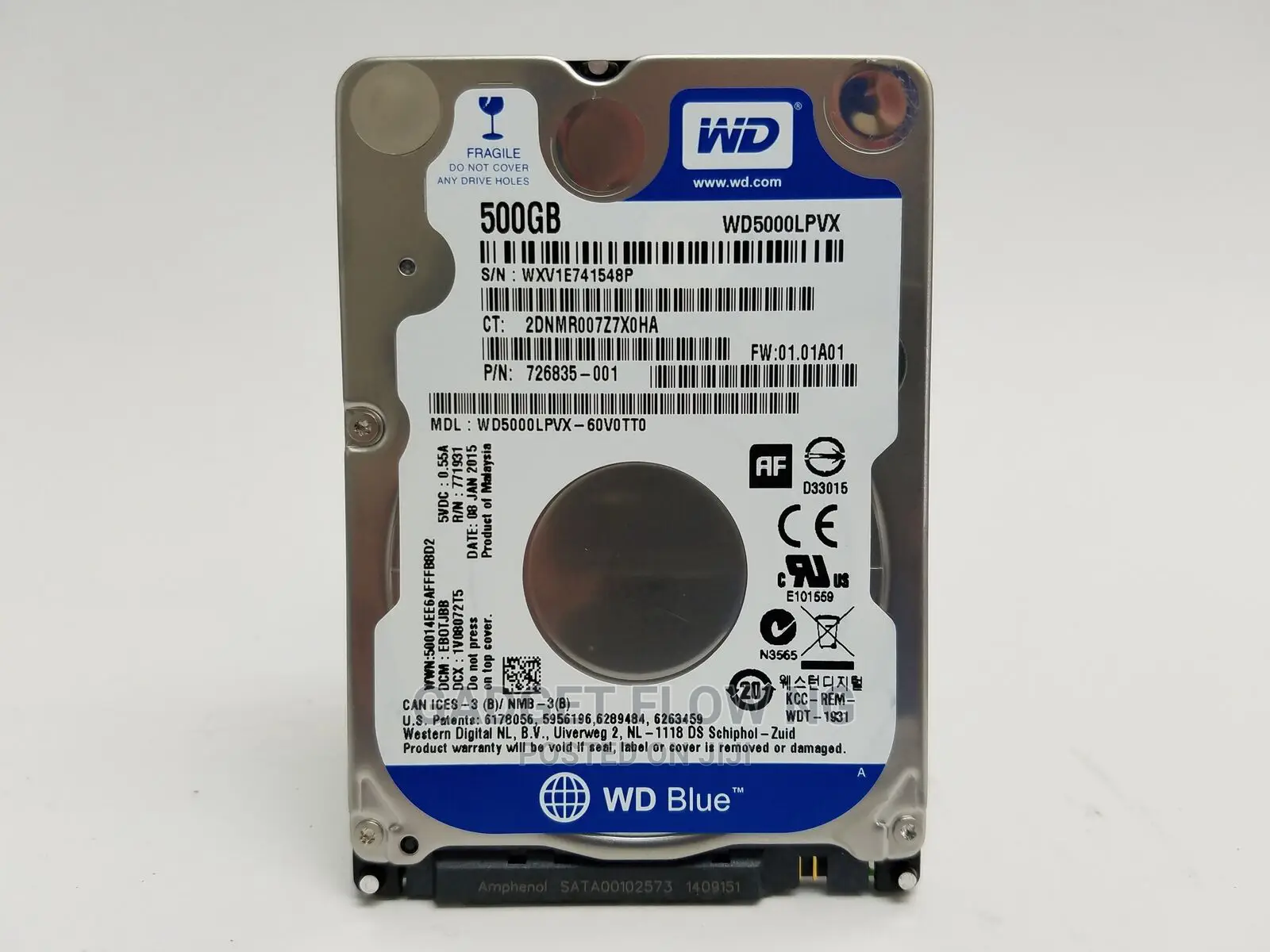 Western Digital Blue WD5000LPVX 500 GB 2.5" SATA III Laptop