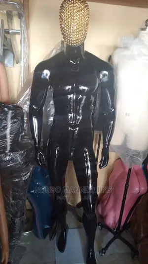 Gold Face and Black Body Fibre Male Mannequin