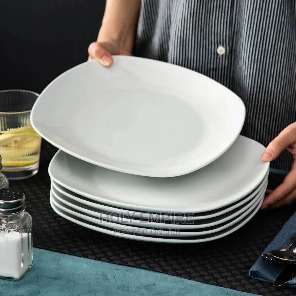6-Piece Ceramic Plate White