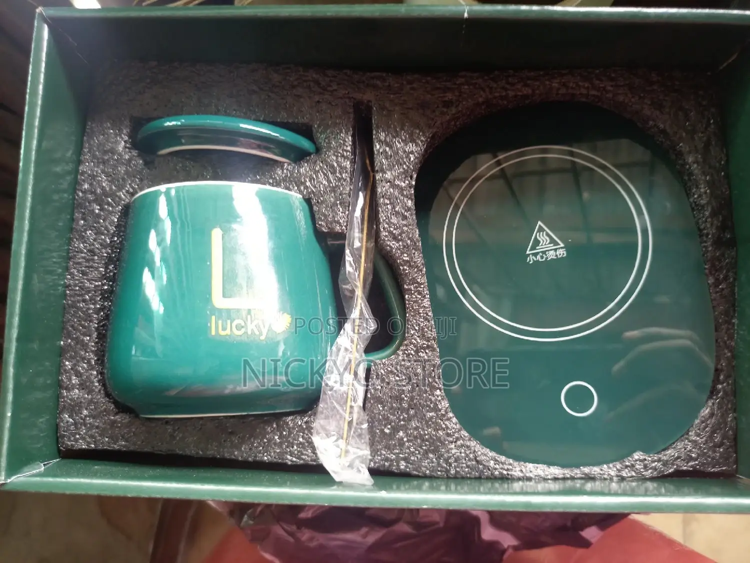Lucky Ceramic Coffee Cup With Automatic Heating Pad