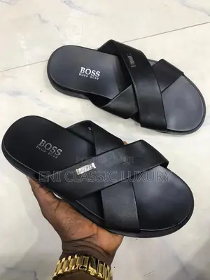 High Quality Designer Leather Slippers Hogu Boss Available