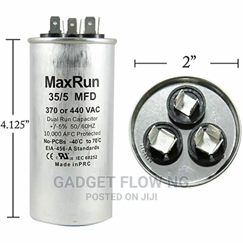 MAXRUN 35+5 MFD Uf 370 or 440 Volt VAC