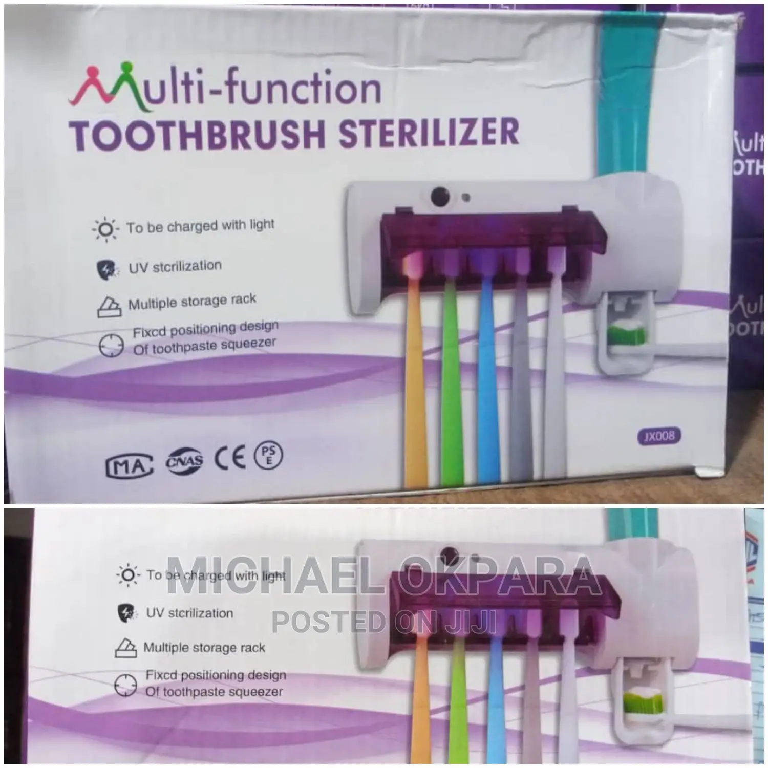 Toothbrush Holder, Dispenser and Sterilizer