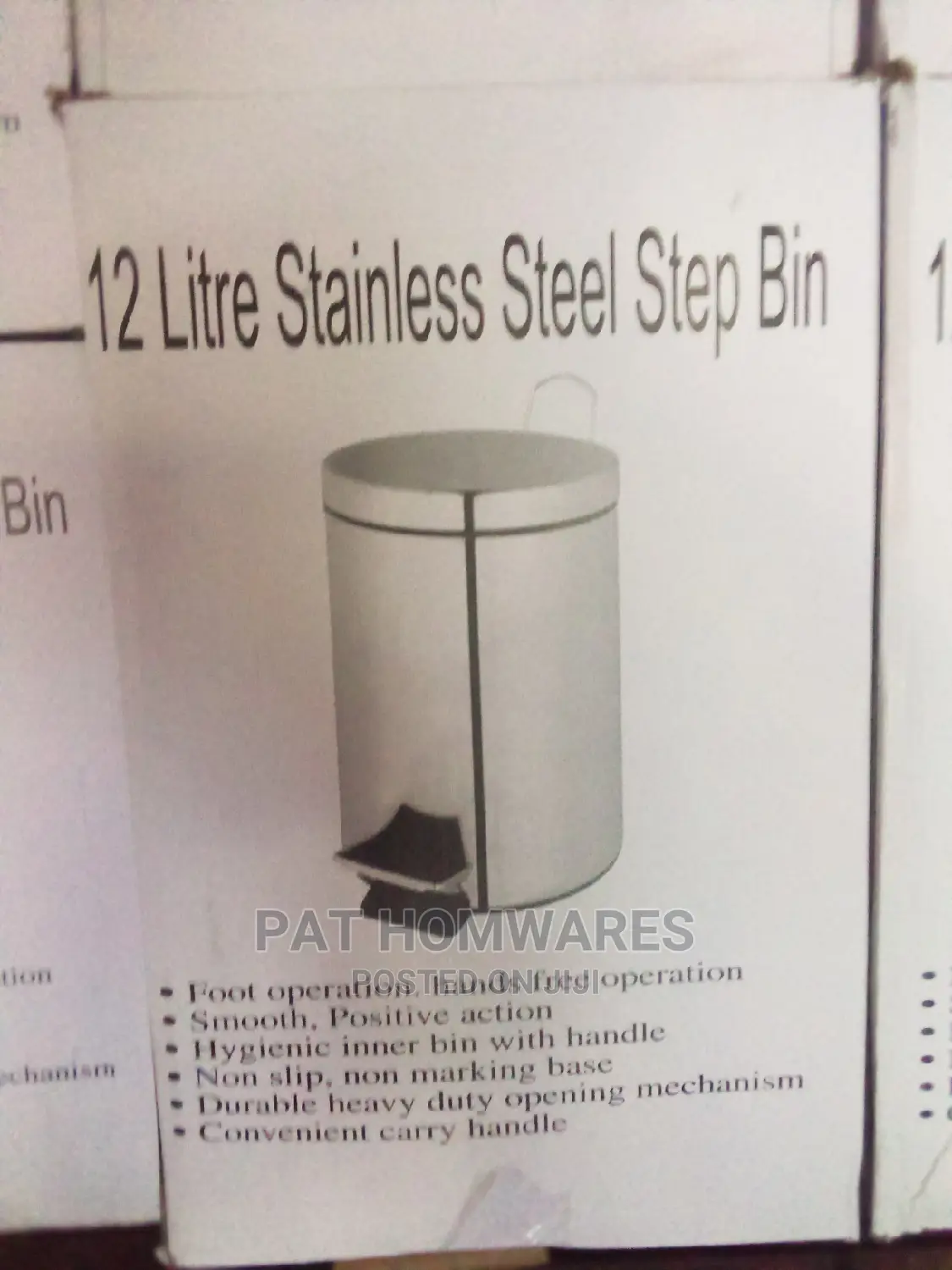12 Litre Stainless Steel Step Bin