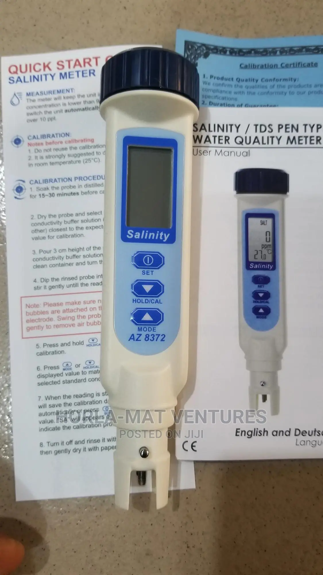 Water Quality Meter Salinity/Tds Pen Type